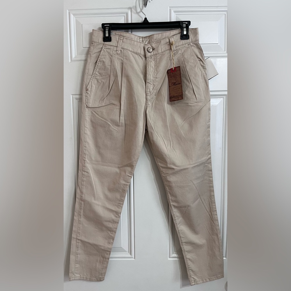 NWT Mavi Jeans Michaela Women’s 27 Pleated Cotton Stretch Tapered‎ Pants W30 L26